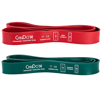 CanDo Intensity Loop, Set of 2: Red (Light), 25 - 40 lb and Green (Medium), 40 - 55 lb — for Electrotherapy Pain Management