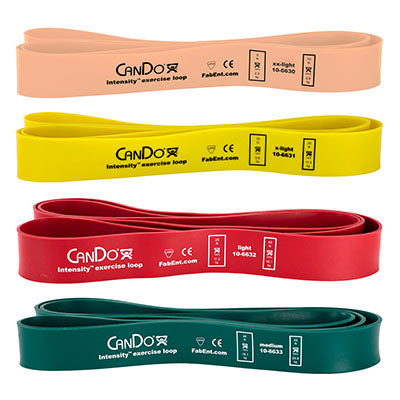 CanDo Intensity Loop, Set of 4: Tan (XX-Light) through Green (Medium) — for Electrotherapy Pain Management