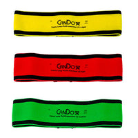 CanDo Fabric Loop Plus, 8" Long Single Loop Set of 3, Yellow, Red, Green — for Resistance Training and Rehabilitation