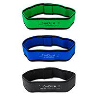 CanDo Fabric Loop Plus, 8" Long Single Loop Set of 3, Green, Blue, Black — for Resistance Training and Rehabilitation