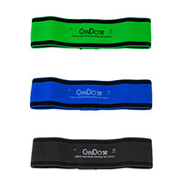 CanDo Fabric Loop Plus, 8" Long Single Loop Set of 3, Green, Blue, Black — for Resistance Training and Rehabilitation