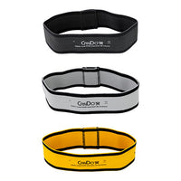 CanDo Fabric Loop Plus, 8" Long Single Loop Set of 3, Black, Silver, Gold — for Resistance Training and Rehabilitation
