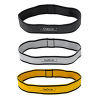 CanDo Fabric Loop Plus, 12" Long Single Loop Set of 3, Black, Silver, Gold — for Resistance Training and Rehabilitation