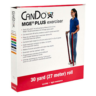 CanDo Multi-Grip Exerciser Plus, 30 Yard Roll, Red (Light) — for Resistance Training and Rehabilitation
