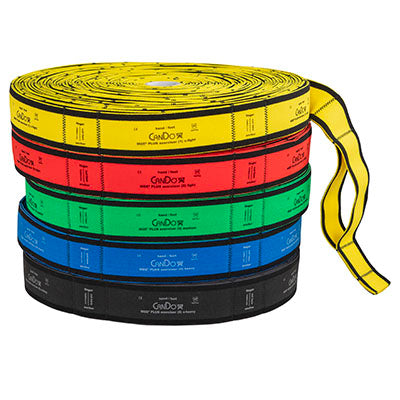 CanDo Multi-Grip Exerciser Plus, 30 Yard Roll, Set of 5 (1 ea: Yellow - Black) — for Resistance Training and Rehabilitation