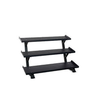 Inflight Fitness, 69" 3-Tier Dumbbell Rack, Tray Style, 15 Pair Rubber Hexagon Dumbbell Set — for Strength Training and Rehabilitation