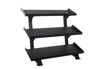 Inflight Fitness, 54" 3-Tier Dumbbell Rack, Tray Style, 10 Pair Rubber Hexagon Dumbbell Set — for Strength Training and Rehabilitation