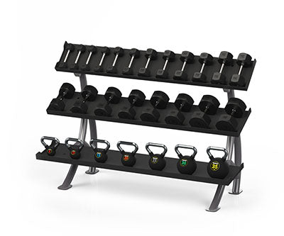 Batca Fitness Systems, 3 Tier Dumbbell Rack, 6' — for Strength Training and Rehabilitation