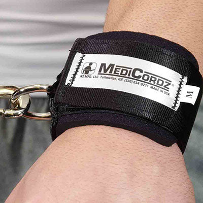 NZ Cordz MediCordz Writs Cuff, X-Large (8" - 9"), Pair — for Resistance Tubing in Clinical and Institutional Care