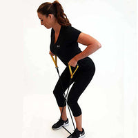 NZ Cordz StrechCordz Basic Exerciser with Handles, 4-foot resistance tube, Yellow (Light-Medium Resistance 5-14 lbs) — for Resistance Tubing in Clinical and Institutional Care