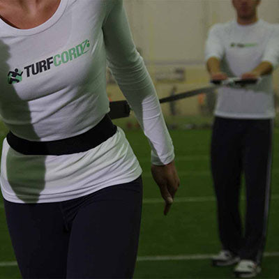 NZ Cordz Tug-Of-War Strap with Chest Harness and Trainer's Handle — for Resistance Tubing in Clinical and Institutional Care