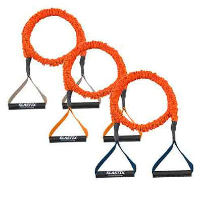 Stroops Slastix Toner with Standard Handle, Orange, Set of 3 (Light, Medium, Heavy) — for Resistance Training and Rehabilitation