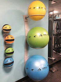 Prism Fitness Smart Stability Ball Wall Mounted Commercial Package — for Core Strength and Balance Training