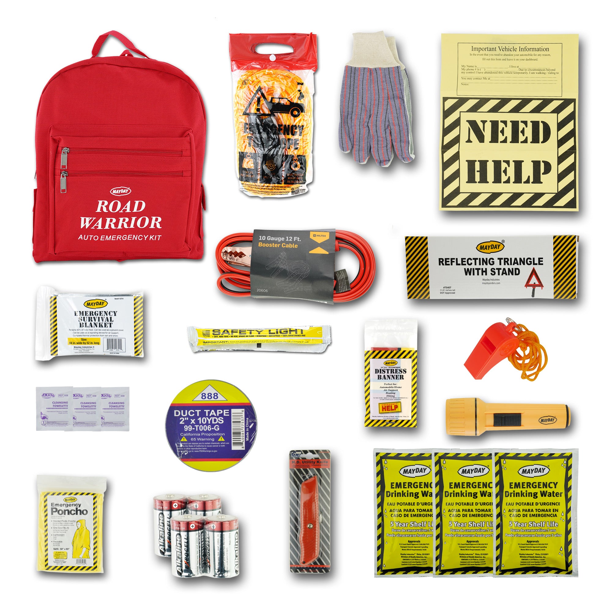 MayDay Economy Road Warrior 18-Piece Emergency Survival Kit
