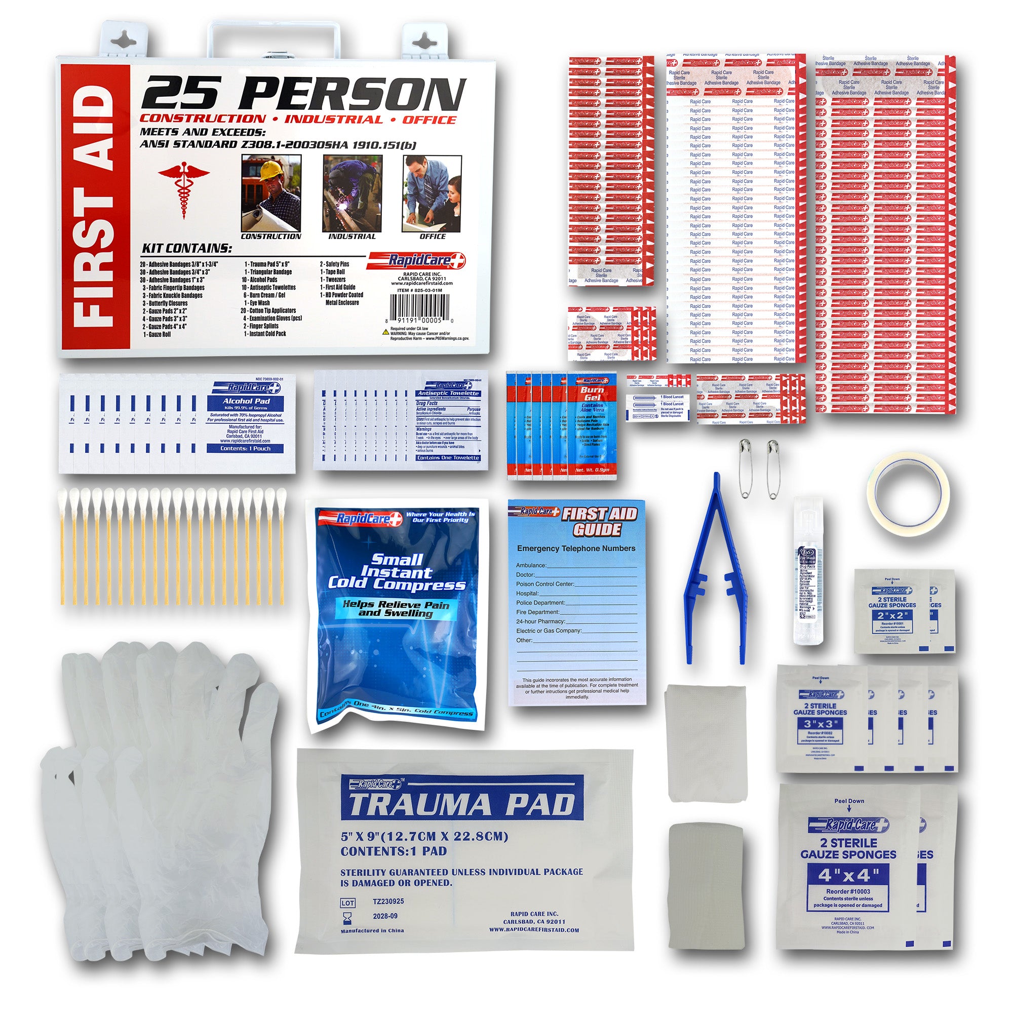 MayDay 25 Person Metal First Aid Cabinet - ANSI/OSHA Compliant Emergency Station