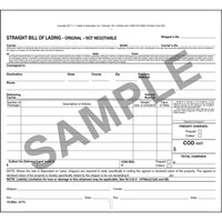 J.J. Keller Straight Bill of Lading, Short Form, Snap-out, 3-ply, Carbon, 8.5" x 7.75" (0.75" top tear-off) (Pack of 500)
