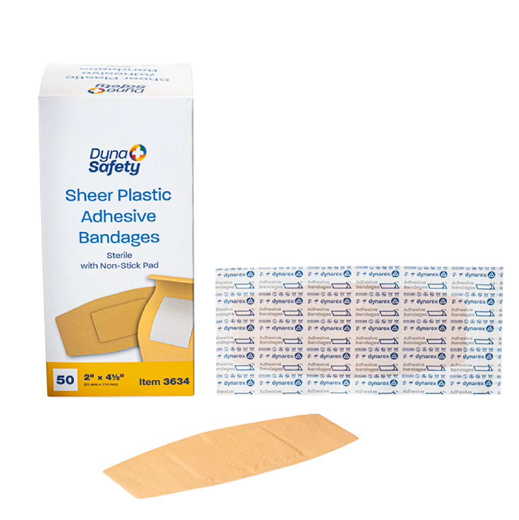 Kemp USA 11-020-50 Plastic Bandages, 2" x 4.5", Extra Large (50 pcs)