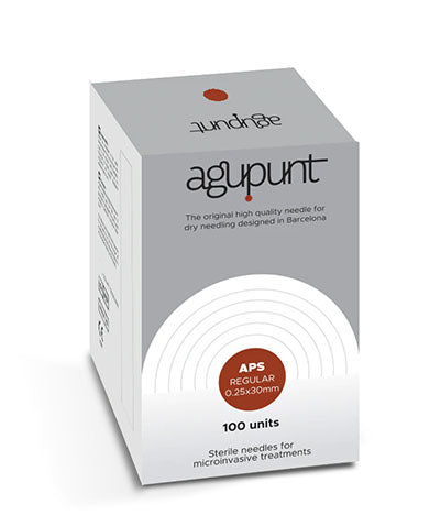 Agupunt APS, Dry Needle, 0.25 x 30 mm, Brown tip, Box of 100 — for Dry Needling in Clinical and Institutional Care