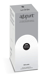 Agupunt APS, Dry Needle, 0.30 x 75 mm, Black tip, Box of 100 — for Dry Needling in Clinical and Institutional Care