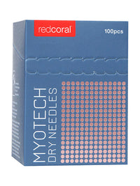 Red Coral Myotech 2.0, Elite Dry Needles, 0.25 x 30mm, Box of 100 — for Dry Needling in Clinical and Institutional Care