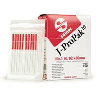 SEIRIN J-ProPak Acupuncture Needles, Size 1 (0.16mm) x 30mm, Box of 100 Needles — for Acupuncture in Clinical and Institutional Care