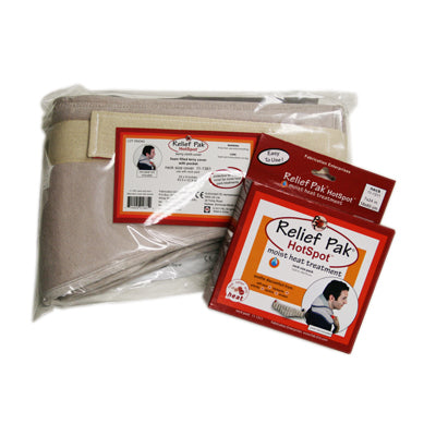 Relief Pak HotSpot Moist Heat Pack and Cover Set - Neck Pack with Terry with Foam-fill Cover — for Moist Heat Therapy