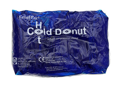 Relief Pak Cold n' Hot Donut Compression Sleeve - small (for 15-21" circumference) - Case of 10 — for Cold Therapy and Pain Relief