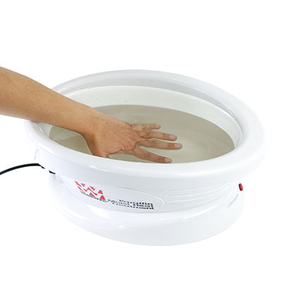 WaxWel Paraffin Bath - Standard Unit Includes: 65 Liners, 1 Mitt, 1 Bootie and 6 lb Peach Paraffin — for Paraffin Heat Therapy