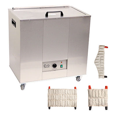 Relief Pak Heating Unit, 24-Pack Capacity, Mobile with (6) Standard, (6) Neck, (6) Oversize Packs, 220V — for Moist Heat Therapy
