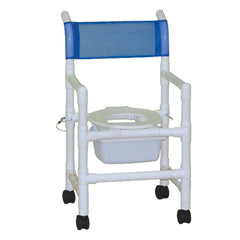 MJM Folding Shower Chair with Closed Front Seat & Commode Pail, 200 lb Capacity