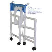 MJM Folding Shower Chair with Closed Front Seat & Commode Pail, 200 lb Capacity