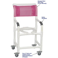 MJM International 118-3TL Shower Chair 18" Internal Width with Deluxe Elongated Open Front Seat