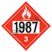 J.J. Keller 1987 Placard - Class 3 Flammable Liquid - .040" Polycarbonate