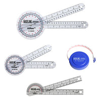 Baseline Hi-Res Measuring Set (1 ea: 8", 12" 360 goniometer, 6" pocket goniometer, 60" tape) — for Athletic Taping and Joint Support