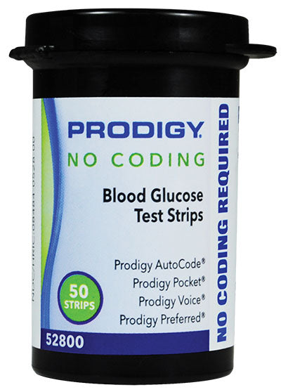 Prodigy No Coding Blood Glucose Test Strips, 50 count — for Medical Essentials in Clinical and Institutional Care