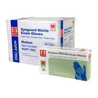 FEI Nitrile Exam Gloves, Latex-Free, Blue, Case of 10 (100 pieces per box, 1000 pieces total) — for PPE in Clinical and Institutional Care