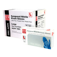 FEI Nitrile Exam Gloves, Latex-Free, Blue, Case of 10 (100 pieces per box, 1000 pieces total) — for PPE in Clinical and Institutional Care