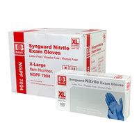 FEI Nitrile Exam Gloves, Latex-Free, Blue, Case of 10 (100 pieces per box, 1000 pieces total) — for PPE in Clinical and Institutional Care