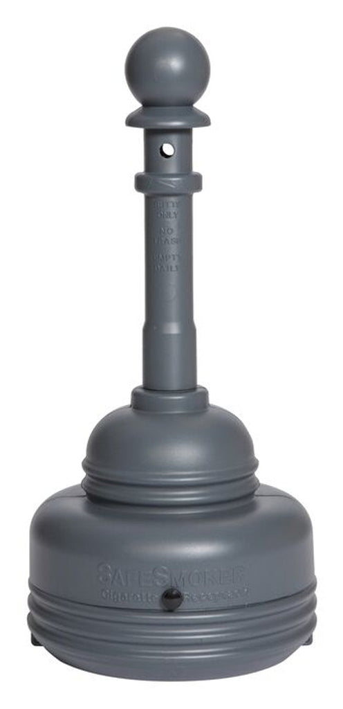 Justrite 1206GRAY 5 Quart Outdoor Ashtray, SafeSmoker™ Smoking Receptacles