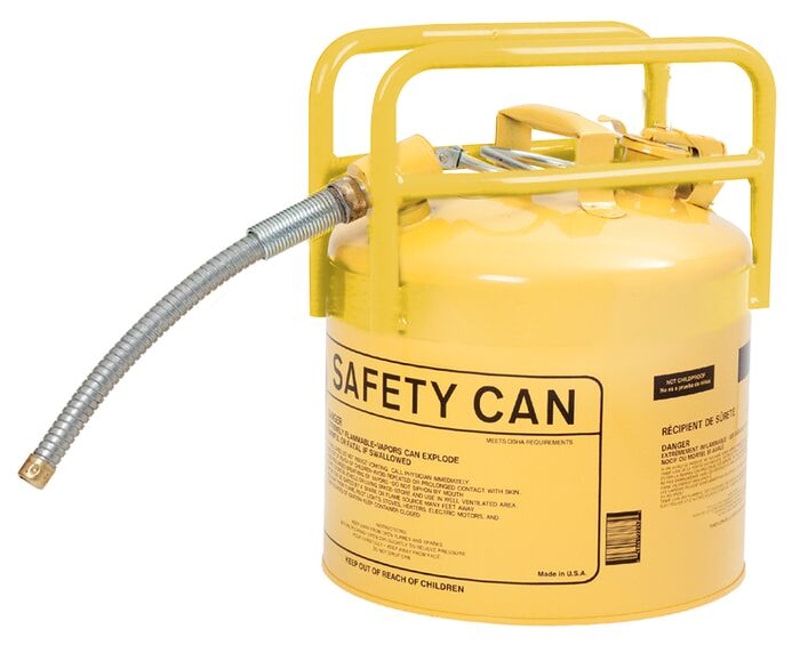 Justrite 1215SX5 5 Gallon, 5/8in Metal Hose, DOT Transport Type II Safety Can for Flammables