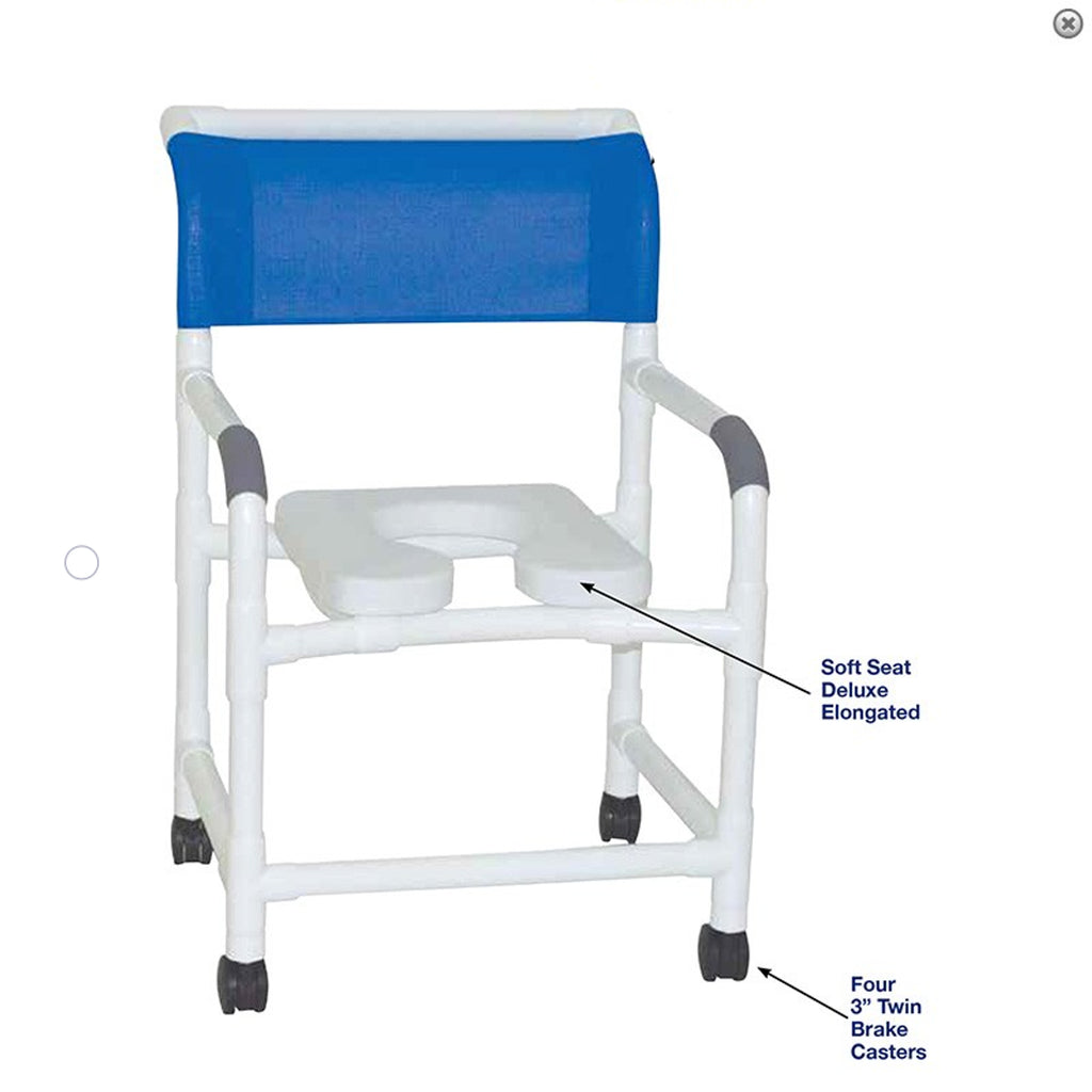 MJM 22" Wide Shower Chair with Soft Seat, 375 lb Capacity