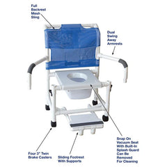 MJM 22" Wide Shower Chair, 375 lb Capacity