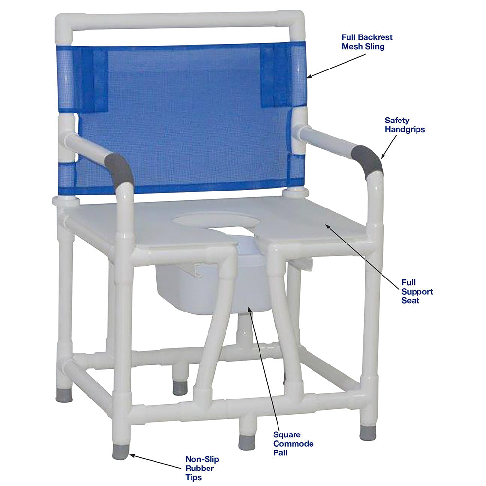 MJM International 124-C10 Bariatric Bedside Commode 24" Internal Width