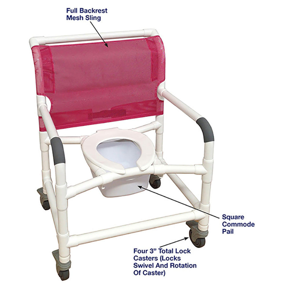 MJM International 126-3TL Wide Shower Chair 26" Internal Width
