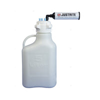 Justrite VaporTrap Carboy with Filter Kit, 5L HDPE, 83mm Cap, 6 Ports 1/8" OD Tubing