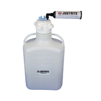 Justrite VaporTrap Carboy with Filter Kit, 10L HDPE, 83mm Cap, 6 Ports 1/8" OD Tubing