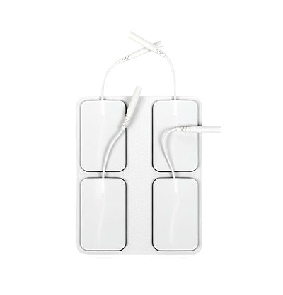 FabStim Premium Gel Self-Adhesive Electrode, White Foam Back, 2 x 3.5" Rectangle, Pack of 4 — for Electrotherapy Pain Management