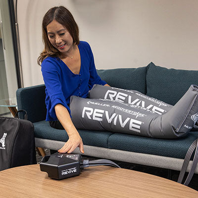 Mueller RecoveryCare REVIVE, M2 Gear Pack, Console and Full Leg Boot (Small, Pair, Grey) — for Cold Compression in Clinical and Institutional Care