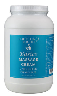 Soothing Touch Basics Massage Cream Unscented, 1 Gallon — for Massage Therapy and Muscle Recovery