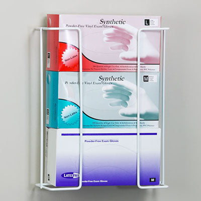 Clinton Glove Box Holder, Triple Horizontal Wire — for Accessories in Clinical and Institutional Care
